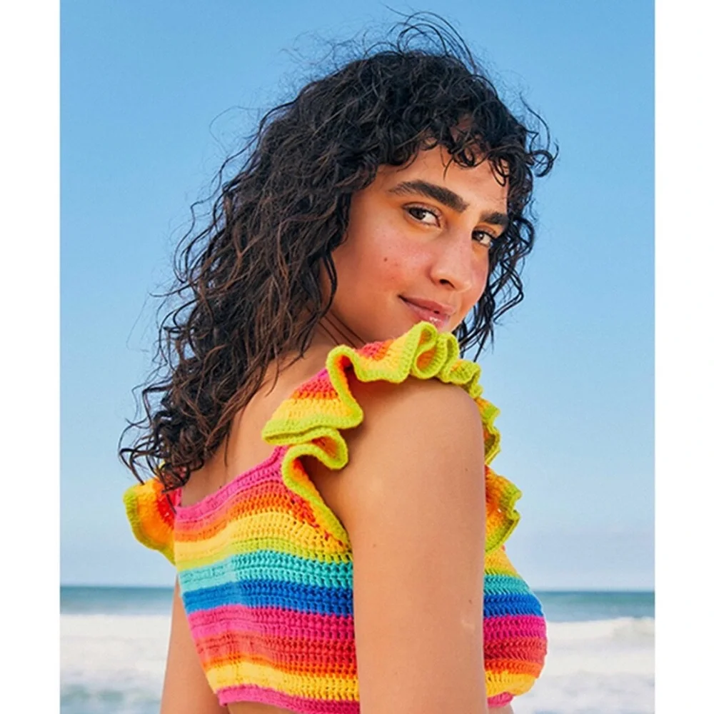 FARM Rio Rainbow Striped Bikini Top - Picture 3 of 6